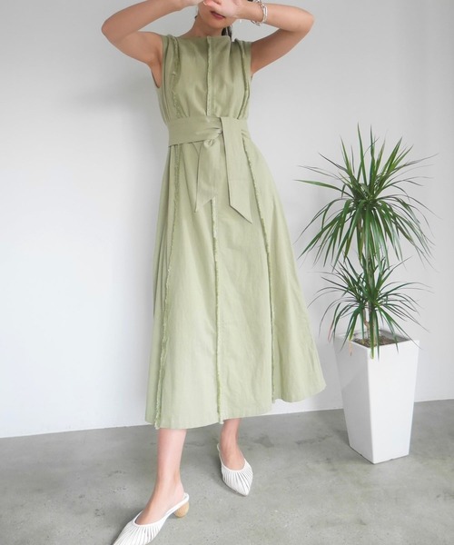 LADYMADE（レディメイド）の「BACKクロスフリンジワンピース（ワンピース・レディース・レッド/ライトグリーン/ライトベージュ・FREE）」の10枚目の写真