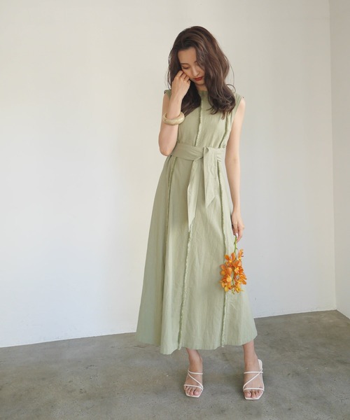 LADYMADE（レディメイド）の「BACKクロスフリンジワンピース（ワンピース・レディース・レッド/ライトグリーン/ライトベージュ・FREE）」の5枚目の写真