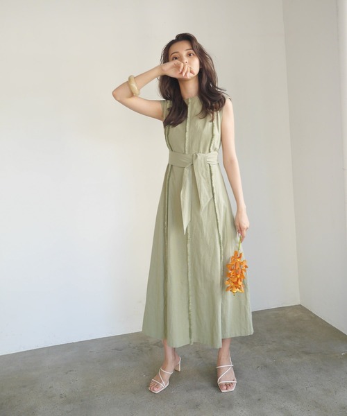 LADYMADE（レディメイド）の「BACKクロスフリンジワンピース（ワンピース・レディース・レッド/ライトグリーン/ライトベージュ・FREE）」の6枚目の写真