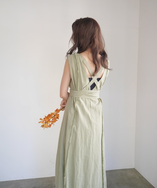 LADYMADE（レディメイド）の「BACKクロスフリンジワンピース（ワンピース・レディース・レッド/ライトグリーン/ライトベージュ・FREE）」の8枚目の写真