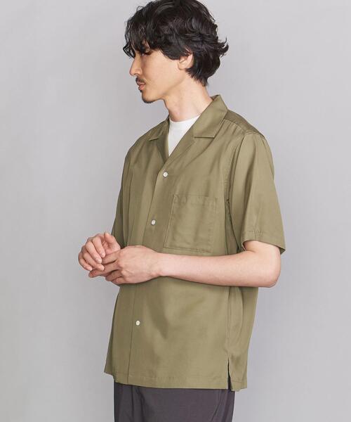 BEAUTY&YOUTH UNITED ARROWS（ビューティーアンドユースユナイテッドアローズ）の「BY DULL/LUSTR オープンカラー リラックスレギュラー シャツ（シャツ/ブラウス・メンズ・ベージュ/オリーブ/イエロー・SMALL/MEDIUM/LARGE/X-LARGE）」の4枚目の写真