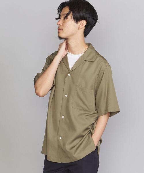 BEAUTY&YOUTH UNITED ARROWS（ビューティーアンドユースユナイテッドアローズ）の「BY DULL/LUSTR オープンカラー リラックスレギュラー シャツ（シャツ/ブラウス・メンズ・ベージュ/オリーブ/イエロー・SMALL/MEDIUM/LARGE/X-LARGE）」の9枚目の写真