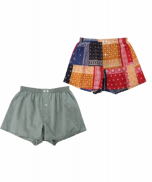 ANONYMOUSISM（アノニマスイズム）の「【ANONYMOUSISM】布帛トランクス2P/2枚セット/アノニマスイズム（トランクス・メンズ・ブルー/レッド/ブラック/グリーン・L/XL/M）」の2枚目の写真