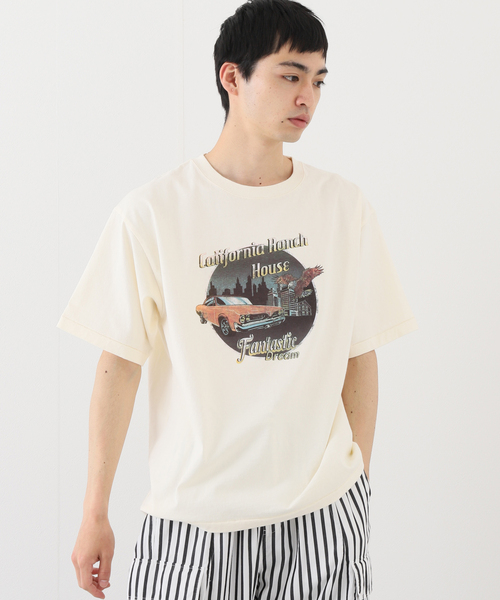 B.C STOCK（ベーセーストック）の「CRH DYED-T MOTOR CITY Tシャツ（Tシャツ/カットソー・メンズ・ブラック/アイボリー・MEDIUM/LARGE）」の3枚目の写真