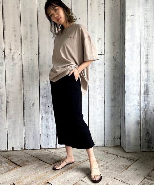 Lull（ルル）の「【Lull / ルル】リブタイトスカート（スカート・レディース・カーキ/ブラック・M）」の16枚目の写真