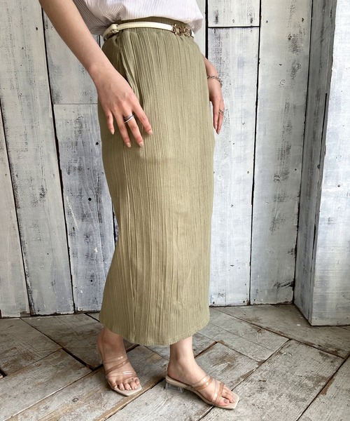 Lull（ルル）の「【Lull / ルル】リブタイトスカート（スカート・レディース・カーキ/ブラック・M）」の12枚目の写真