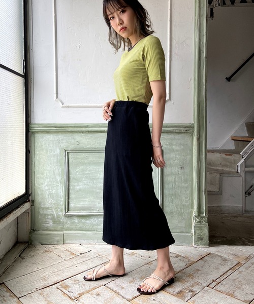 Lull（ルル）の「【Lull / ルル】リブタイトスカート（スカート・レディース・カーキ/ブラック・M）」の14枚目の写真