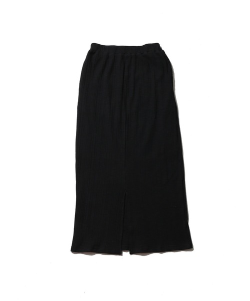 Lull（ルル）の「【Lull / ルル】リブタイトスカート（スカート・レディース・カーキ/ブラック・M）」の4枚目の写真