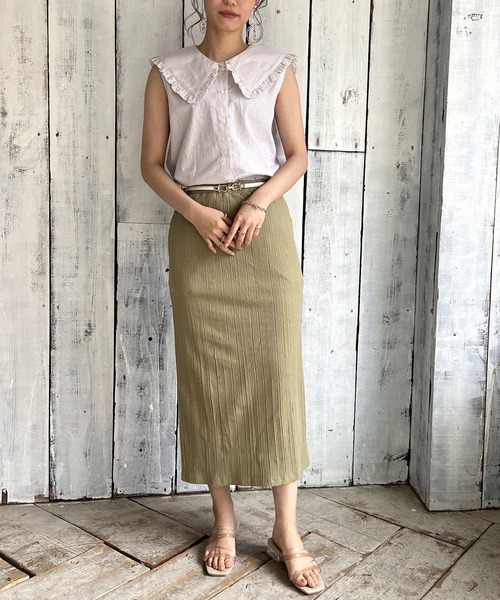 Lull（ルル）の「【Lull / ルル】リブタイトスカート（スカート・レディース・カーキ/ブラック・M）」の19枚目の写真