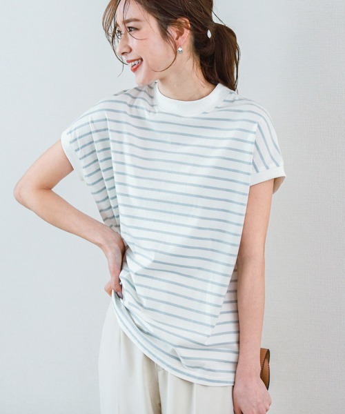 SUGAR BISKET(シュガービスケット)の「2type コットン Tシャツ(Tシャツ/カットソー・レディース・ブルー/ホワイト/ブラック/ベージュ/ブラウン系その他/ブルー系その他2/ブラック系その他・フリー)」の7枚目の写真