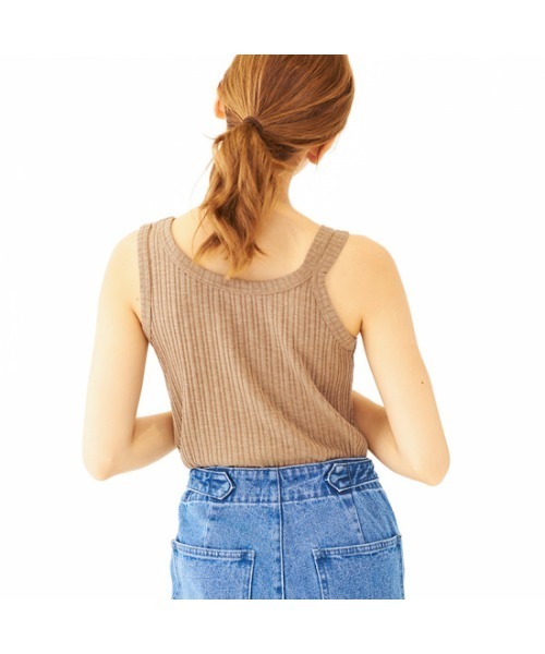 flower(フラワー)の「ショルダースリットタンクトップ(タンクトップ・レディース・ベージュ/アイボリー・FREE)」の21枚目の写真