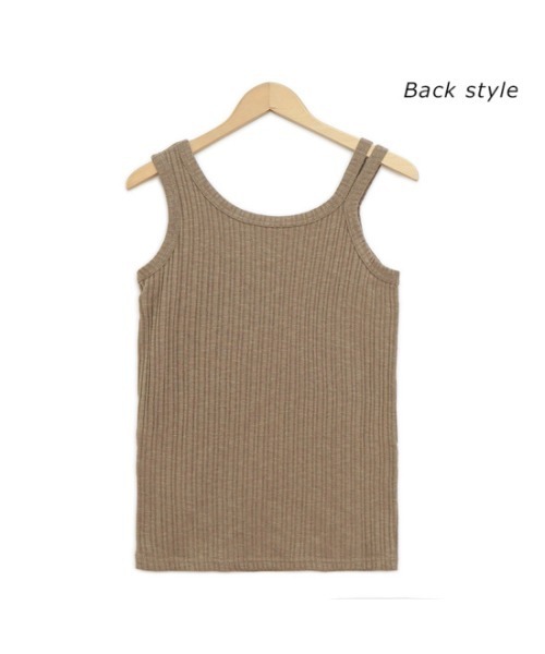 flower(フラワー)の「ショルダースリットタンクトップ(タンクトップ・レディース・ベージュ/アイボリー・FREE)」の15枚目の写真