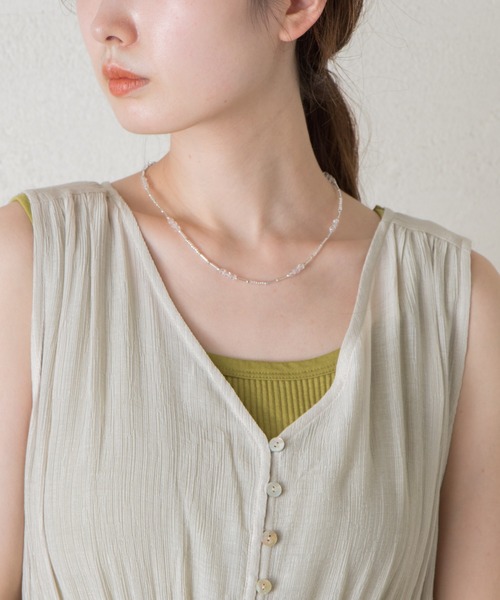 Kastane（カスタネ）の「楊柳ティアードノースリワンピース（ワンピース・レディース・スカイブルー/グリーン/ホワイト系その他・FREE）」の18枚目の写真