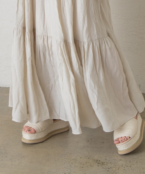 Kastane（カスタネ）の「楊柳ティアードノースリワンピース（ワンピース・レディース・スカイブルー/グリーン/ホワイト系その他・FREE）」の20枚目の写真