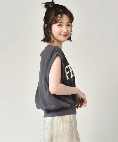 RETRO GIRL（レトロガール）の「アソートロゴベスト（ベスト・レディース・ライトグレー/ホワイト/チャコールグレー・FREE）」の12枚目の写真