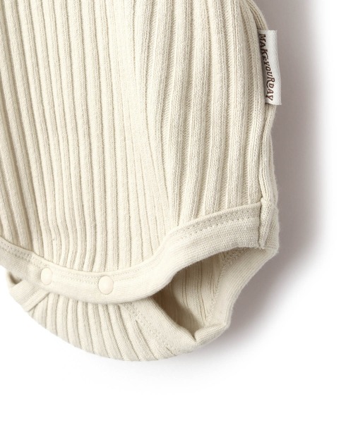 MAKE YOUR DAY（メイクユアデイ）の「無地リブロンパース■70.80cm（ロンパース・キッズ・ブラック/ベージュ/グレー/ピンク・80/70）」の9枚目の写真