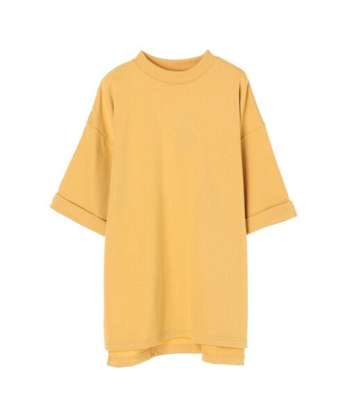 koe（コエ）の「ミニ裏毛モックネック半袖Tシャツ*（Tシャツ/カットソー・レディース・グレー/ホワイト/イエロー/ブラック/ミント・L/S/M）」の14枚目の写真