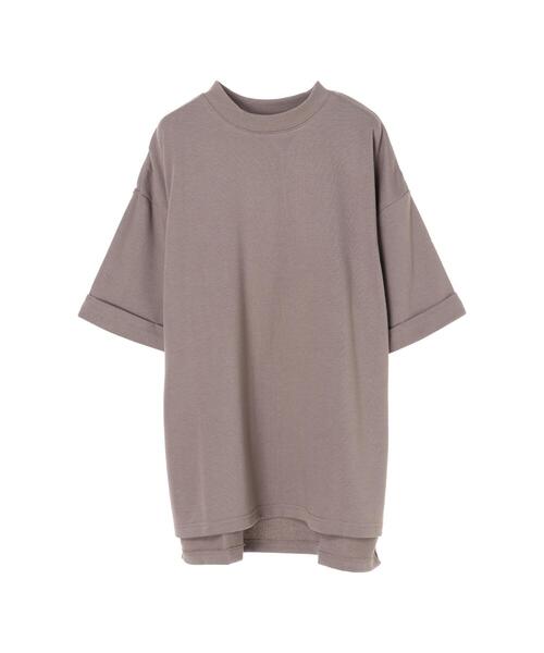 koe（コエ）の「ミニ裏毛モックネック半袖Tシャツ*（Tシャツ/カットソー・レディース・グレー/ホワイト/イエロー/ブラック/ミント・L/S/M）」の19枚目の写真