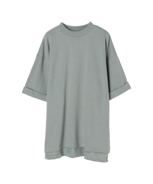 koe（コエ）の「ミニ裏毛モックネック半袖Tシャツ*（Tシャツ/カットソー・レディース・グレー/ホワイト/イエロー/ブラック/ミント・L/S/M）」の16枚目の写真