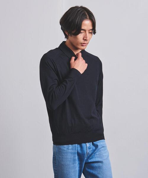 SLOANE（スローン）の「＜SLOANE（スローン）＞ 18G スキッパー ニット（ニット/セーター・メンズ・ダークグレー/ネイビー・3/4/5）」の4枚目の写真