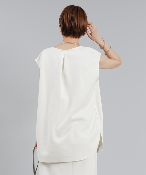 DouDou(ドゥドゥ)の「SET UP カットソー深Vベスト(ベスト・レディース・ブラック/オフホワイト/ボルドー・FREE)」の12枚目の写真