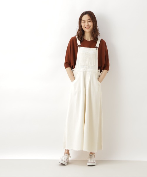 NATURAL BEAUTY BASIC（ナチュラルビューティーベーシック）の「デニムジャンスカ（ワンピース・レディース・ネイビー/オフホワイト・SMALL/MEDIUM）」の4枚目の写真