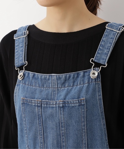 NATURAL BEAUTY BASIC（ナチュラルビューティーベーシック）の「デニムジャンスカ（ワンピース・レディース・ネイビー/オフホワイト・SMALL/MEDIUM）」の13枚目の写真