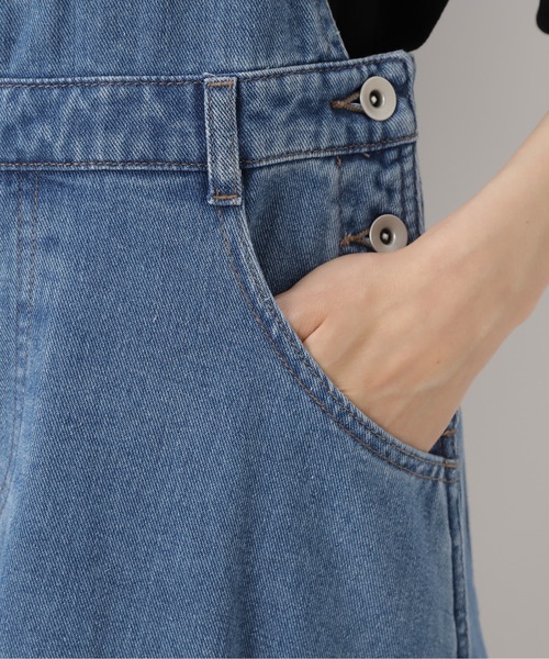 NATURAL BEAUTY BASIC（ナチュラルビューティーベーシック）の「デニムジャンスカ（ワンピース・レディース・ネイビー/オフホワイト・SMALL/MEDIUM）」の15枚目の写真