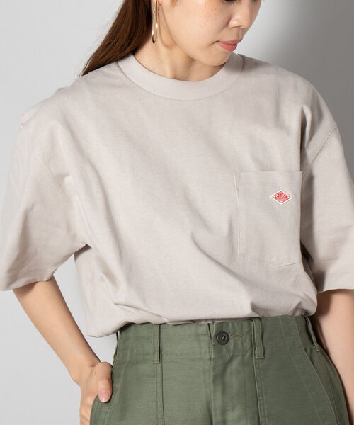 DANTON（ダントン）の「【DANTON/ダントン】クルーネック半袖ポケットTシャツ#JD-9041（Tシャツ/カットソー・メンズ・ホワイト/ブラック/チャコールグレー/ベージュ/グレイッシュベージュ/ダークグリーン/ワイン・38/40/42/44/46）」の5枚目の写真