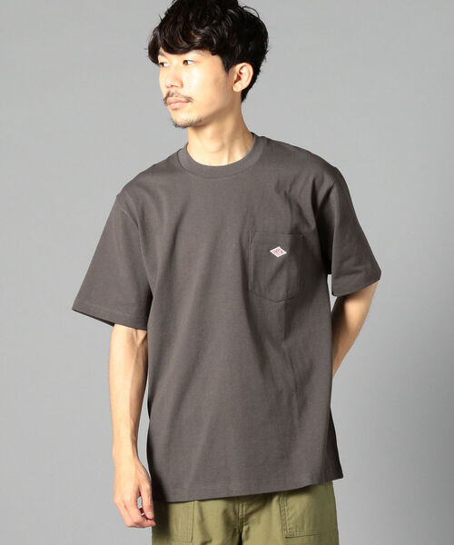 DANTON（ダントン）の「【DANTON/ダントン】クルーネック半袖ポケットTシャツ#JD-9041（Tシャツ/カットソー・メンズ・ホワイト/ブラック/チャコールグレー/ベージュ/グレイッシュベージュ/ダークグリーン/ワイン・38/40/42/44/46）」の4枚目の写真