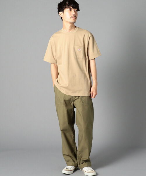 DANTON（ダントン）の「【DANTON/ダントン】クルーネック半袖ポケットTシャツ#JD-9041（Tシャツ/カットソー・メンズ・ホワイト/ブラック/チャコールグレー/ベージュ/グレイッシュベージュ/ダークグリーン/ワイン・38/40/42/44/46）」の20枚目の写真