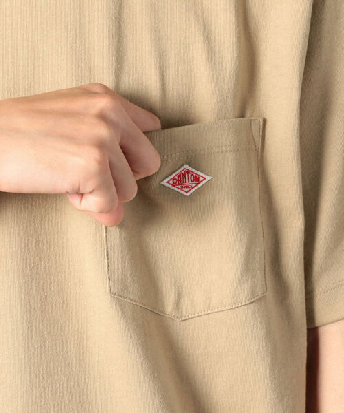 DANTON（ダントン）の「【DANTON/ダントン】クルーネック半袖ポケットTシャツ#JD-9041（Tシャツ/カットソー・メンズ・ホワイト/ブラック/チャコールグレー/ベージュ/グレイッシュベージュ/ダークグリーン/ワイン・38/40/42/44/46）」の13枚目の写真