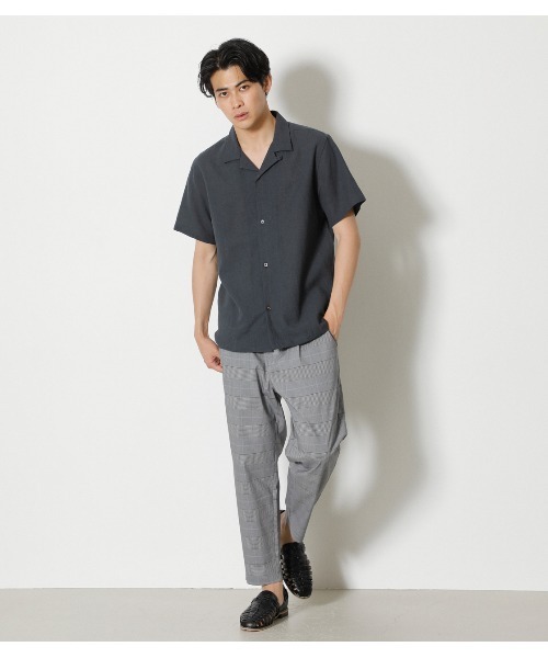 AZUL by moussy（アズールバイマウジー）の「COTTON LINEN OPEN COLLAR 