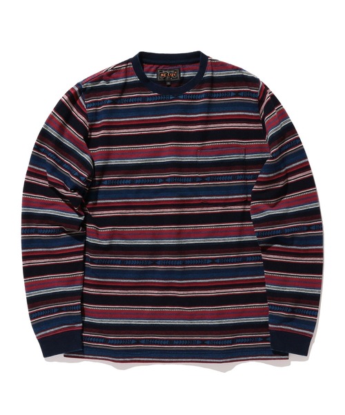 BEAMS PLUS / インディゴ ボーダー ロングスリーブ Tシャツ