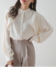 Futier land | 楊柳ケープ付シャツ(シャツ/ブラウス)
