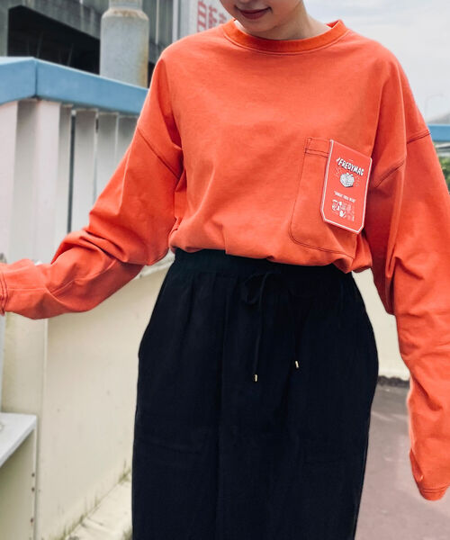 FREDY MAC（フレディーマック）の「【FREDYMAC ”SUNDAY TOOLS WEAR”】コントラストステッチ ロングスリーブTシャツ（Tシャツ/カットソー・メンズ・ブラック/オフホワイト/サックスブルー/オレンジ/アイボリー・MEDIUM）」の5枚目の写真