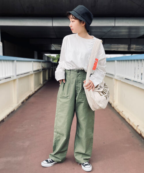 FREDY MAC（フレディーマック）の「【FREDYMAC ”SUNDAY TOOLS WEAR”】コントラストステッチ ロングスリーブTシャツ（Tシャツ/カットソー・メンズ・ブラック/オフホワイト/サックスブルー/オレンジ/アイボリー・MEDIUM）」の7枚目の写真