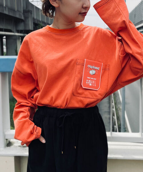 FREDY MAC（フレディーマック）の「【FREDYMAC ”SUNDAY TOOLS WEAR”】コントラストステッチ ロングスリーブTシャツ（Tシャツ/カットソー・メンズ・ブラック/オフホワイト/サックスブルー/オレンジ/アイボリー・MEDIUM）」の12枚目の写真