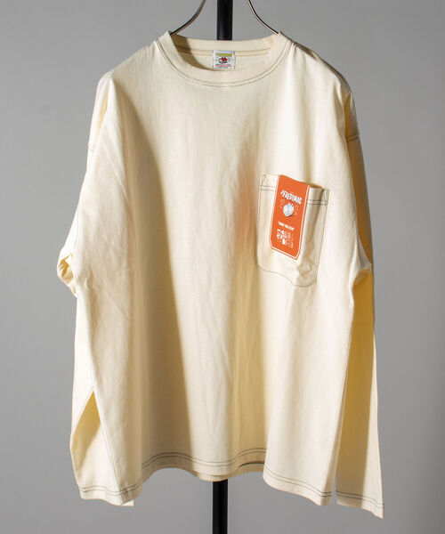 FREDY MAC（フレディーマック）の「【FREDYMAC ”SUNDAY TOOLS WEAR”】コントラストステッチ ロングスリーブTシャツ（Tシャツ/カットソー・メンズ・ブラック/オフホワイト/サックスブルー/オレンジ/アイボリー・MEDIUM）」の18枚目の写真