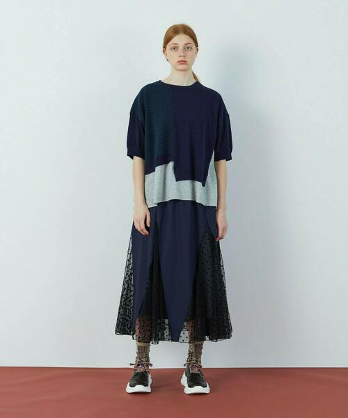 ☆未使用☆タグ付 フラボア ヘリンミック ニットプルオーバー サイズ1 FRAPBOIS（フラボア）の「ヘリンミック ニットプルオーバー（ニット