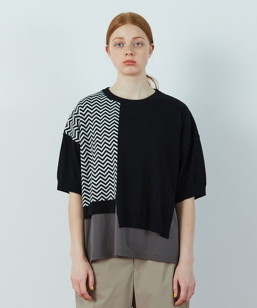 ☆未使用☆タグ付 フラボア ヘリンミック ニットプルオーバー サイズ1 FRAPBOIS（フラボア）の「ヘリンミック ニットプルオーバー（ニット