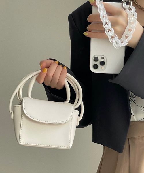 etade（エタード）の「ミニボックス 2wayバッグ etda10（ショルダーバッグ・レディース・ブラック/オフホワイト/オレンジ/グリーン/ライトベージュ・FREE）」の16枚目の写真