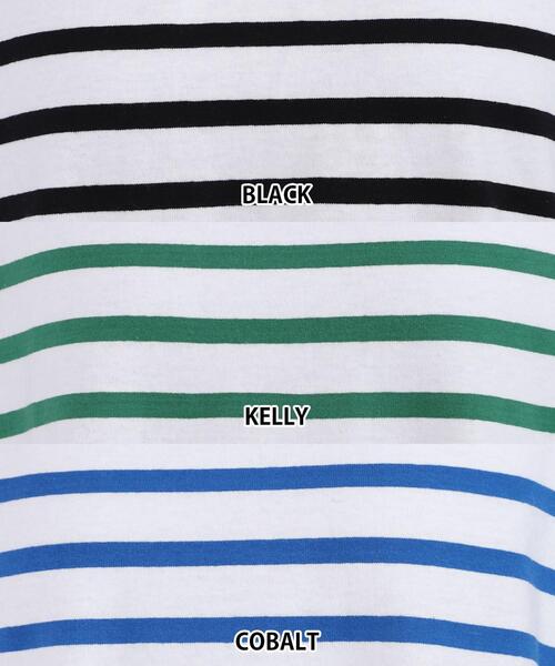 coen（コーエン）の「パネルボーダー6分袖チュニックTシャツ（Tシャツ/カットソー・レディース・ケリー/コバルトブルー/ブラック・FREE）」の9枚目の写真