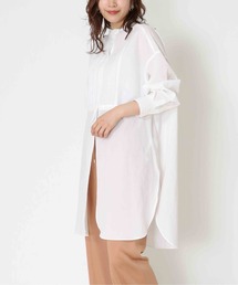 Jines | バンドカラーラウンドスリットロングシャツ(シャツ/ブラウス)