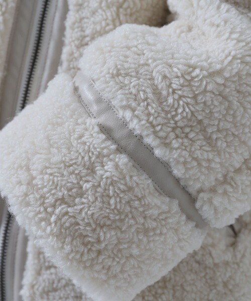 PUBLUX（パブリュクス）の「▽【PUBLUX/パブリュクス】2WAYオーバサイズB3ボアジャケット（その他アウター・レディース・ブラック/オフホワイト・ﾌﾘ-）」の14枚目の写真