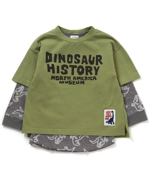 F.O.KIDS(エフオーキッズ)の「恐竜2P Tシャツ(Tシャツ/カットソー・キッズ・カーキ/チャコール/ベージュ・90/140/95/80/110/100/130/120)」の6枚目の写真