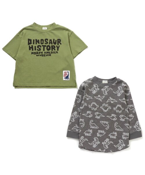 F.O.KIDS(エフオーキッズ)の「恐竜2P Tシャツ(Tシャツ/カットソー・キッズ・カーキ/チャコール/ベージュ・90/140/95/80/110/100/130/120)」の15枚目の写真