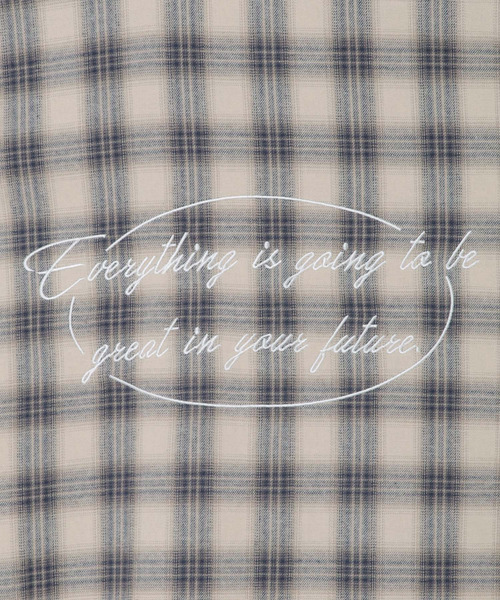 VENCEEXCHANGE（ヴァンスエクスチェンジ）の「バック刺繍チェックシャツ（シャツ/ブラウス・メンズ・ベージュ/ブルー・M/L）」の5枚目の写真