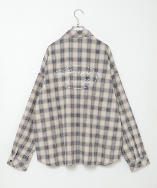 VENCEEXCHANGE（ヴァンスエクスチェンジ）の「バック刺繍チェックシャツ（シャツ/ブラウス・メンズ・ベージュ/ブルー・M/L）」の22枚目の写真