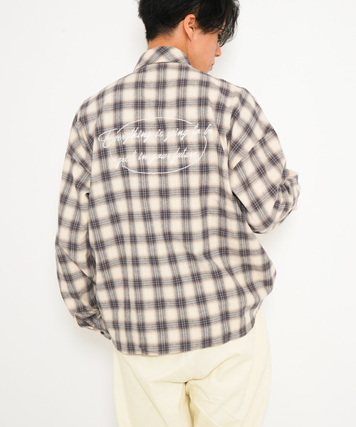 VENCEEXCHANGE（ヴァンスエクスチェンジ）の「バック刺繍チェックシャツ（シャツ/ブラウス・メンズ・ベージュ/ブルー・M/L）」の16枚目の写真